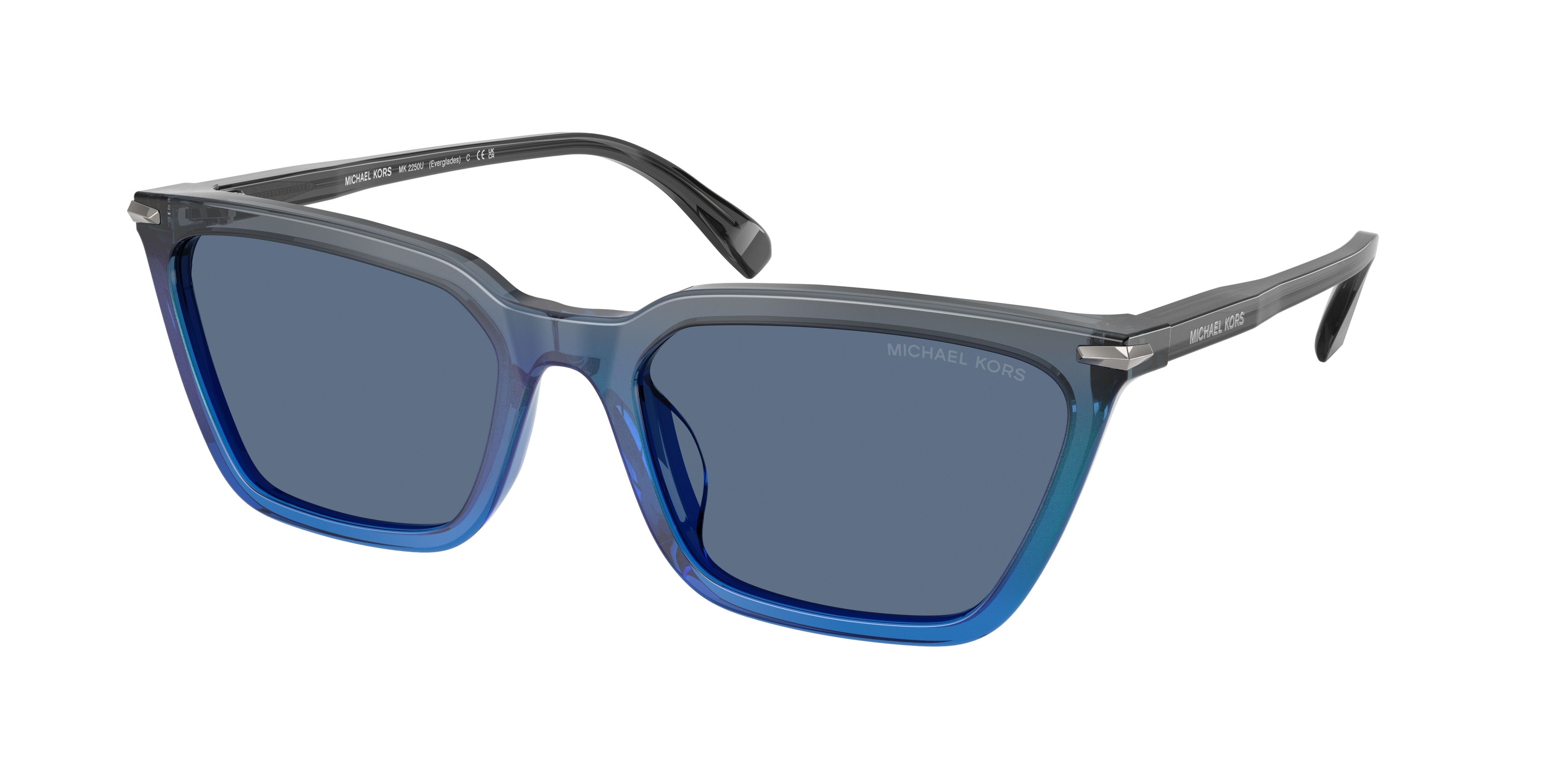 Michael Kors Man MK2250U EVERGLADES 401180 Sunglasses Acetate Grey Blue Cat Eye Normal-image